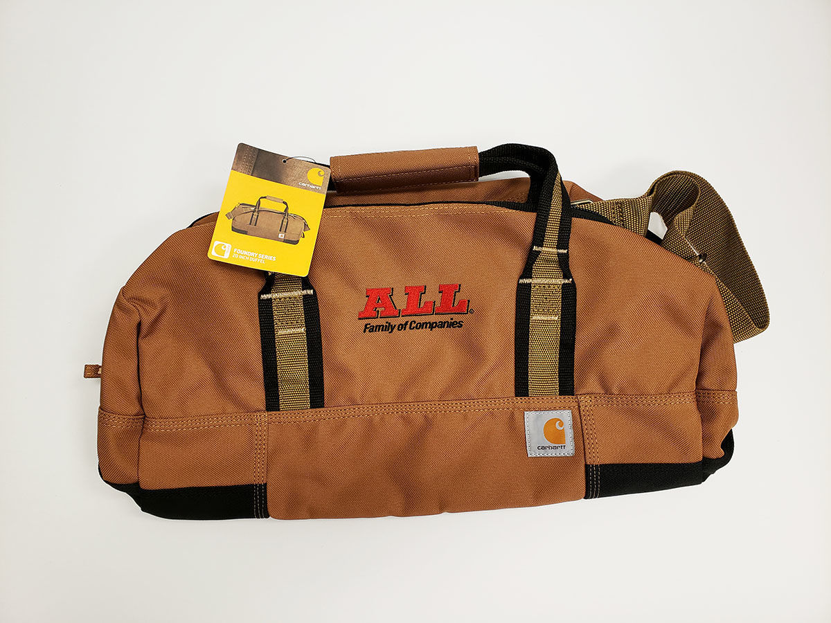 ALL Crane Apparel. Carhartt Duffel Bag with ALL Logo